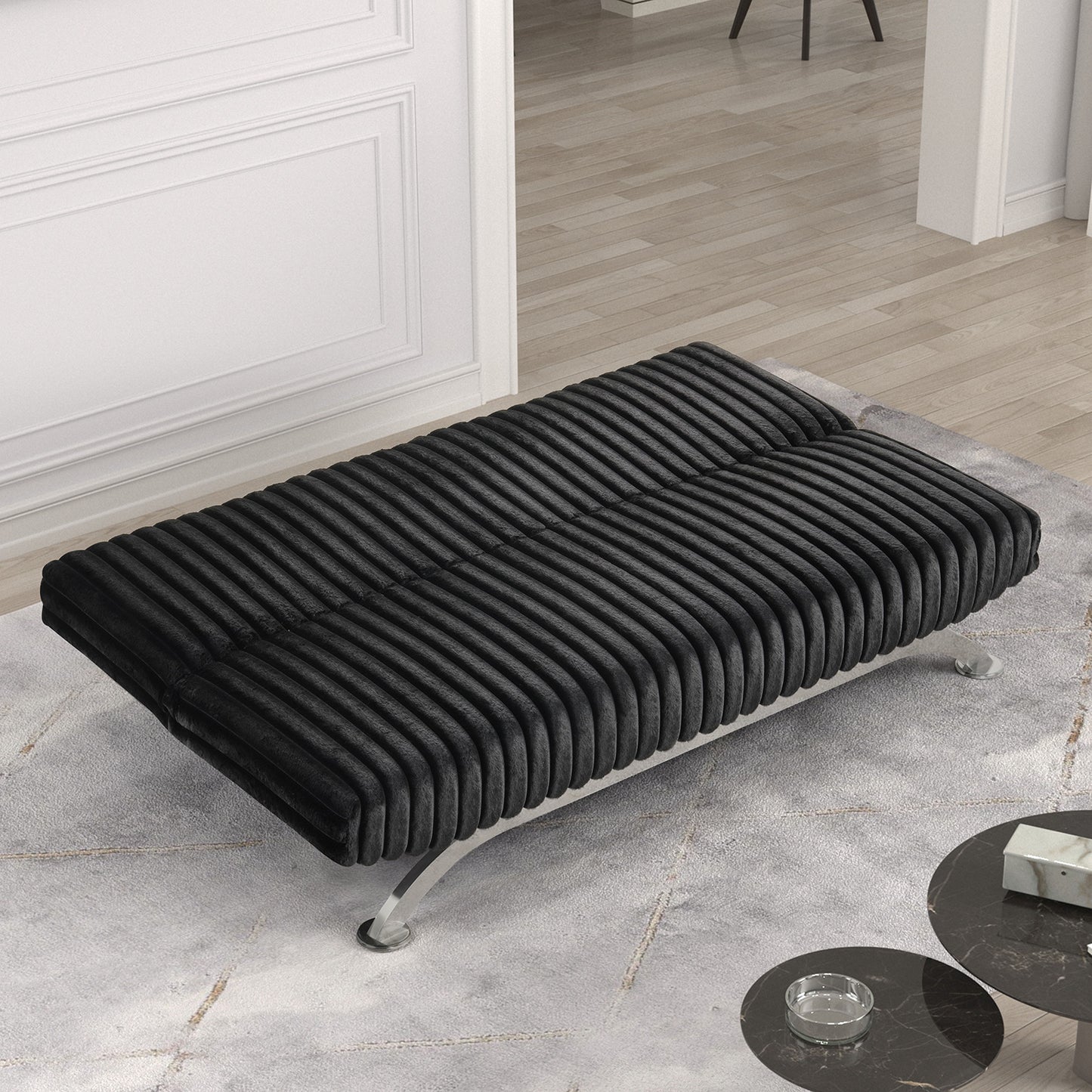 Furniture of America - Villeneuve Futon Sofa Bed in Black - FM2906BK View 2