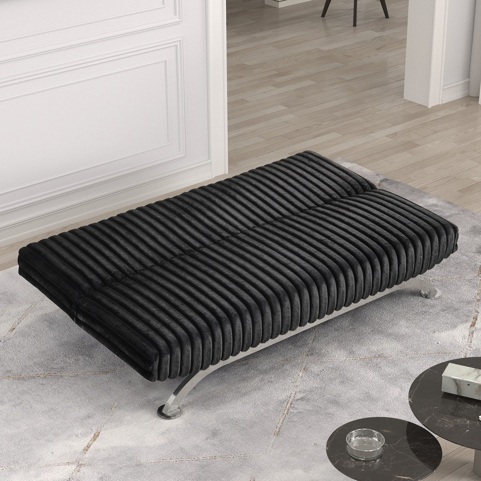 Furniture of America - Villeneuve Futon Sofa Bed in Black - FM2906BK View 2