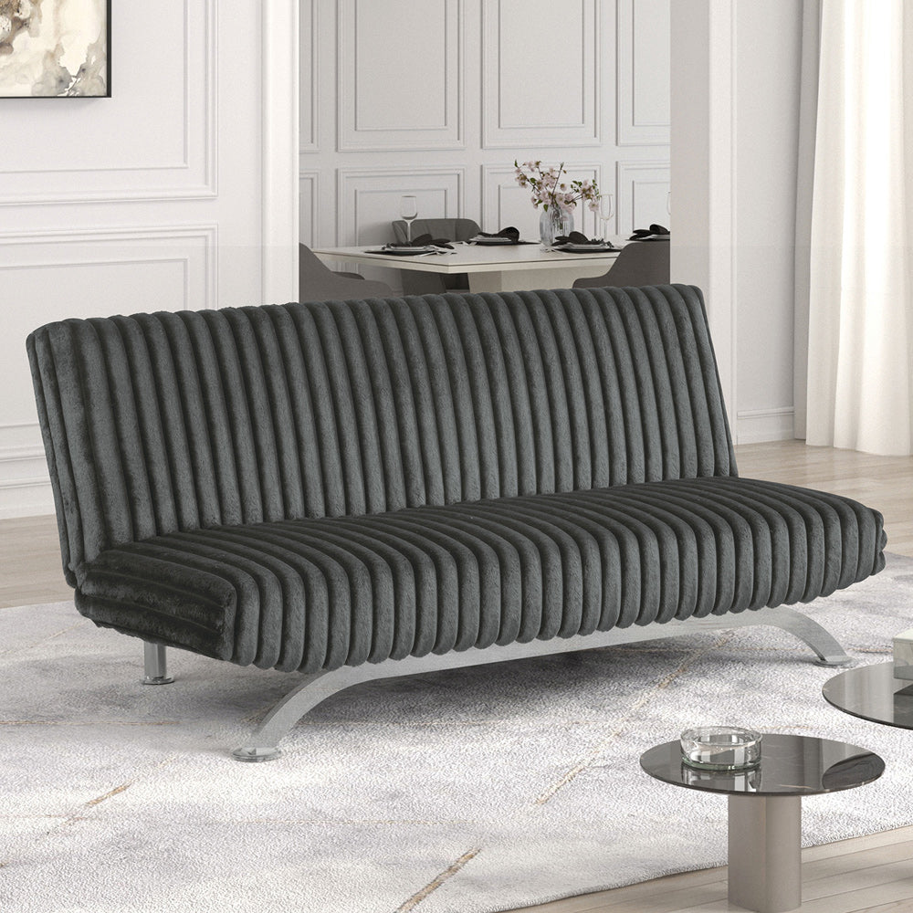 Furniture of America - Villeneuve Futon Sofa Bed in Charcoal - FM2906DG View 1