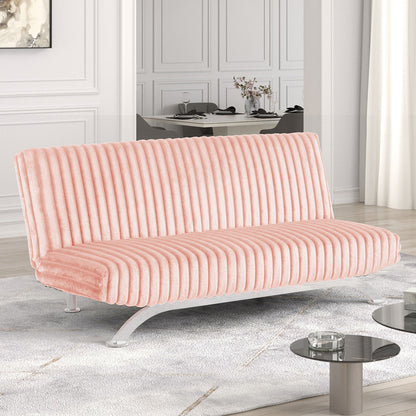 Furniture of America - Villeneuve Futon Sofa Bed in Pink - FM2906PK View 1