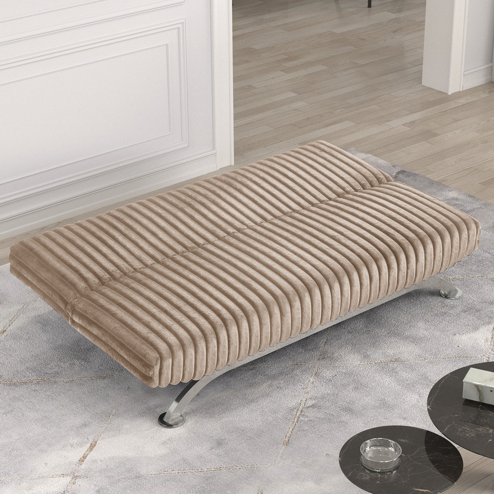 Furniture of America - Villeneuve Futon Sofa Bed in Taupe - FM2906TP View 2