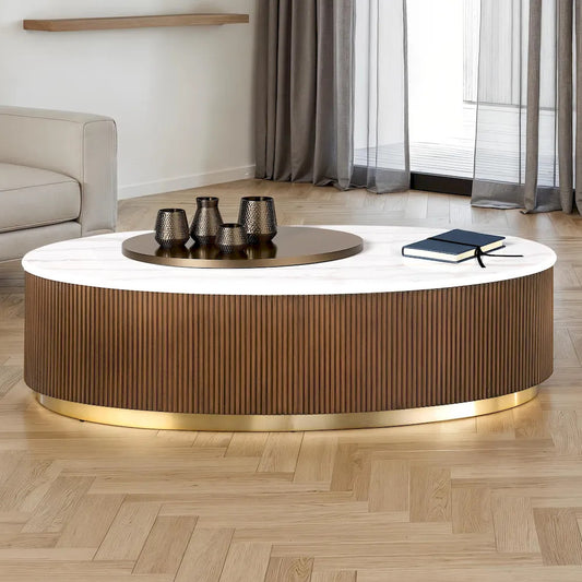 Furniture of America - Virden - Oval Cocktail Table - FM47000BR-CO view 1