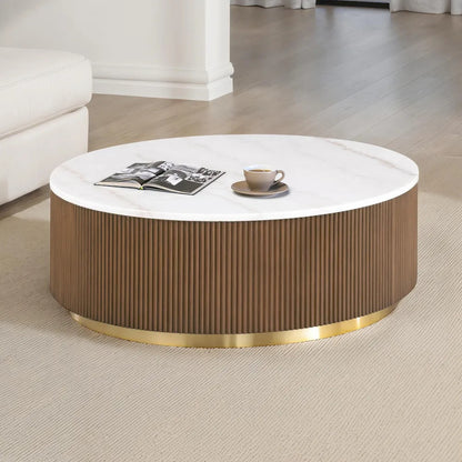 Furniture of America - Virden - Round Cocktail Table - FM47000BR-CR view 1