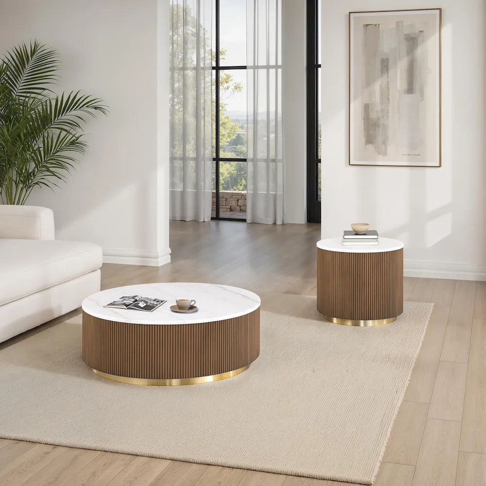 Furniture of America - Virden - Round Cocktail Table - FM47000BR-CR view 5