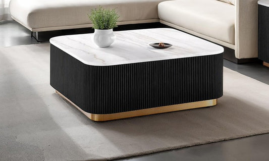 Furniture of America - Virden Square Cocktail Table in Black/White/Gold - FM47000BK-CS View 1