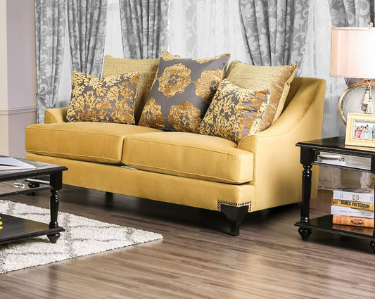 Furniture of America - Viscontti Loveseat in Gold/Gray - SM2201-LV View 1
