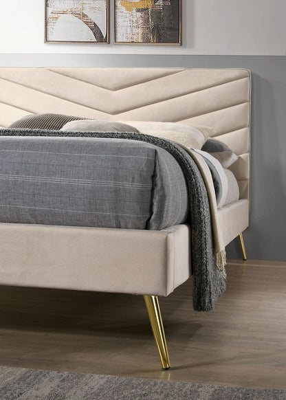 Furniture of America - Vivar Twin Bed in Beige - CM7220BG-T-BED View 2