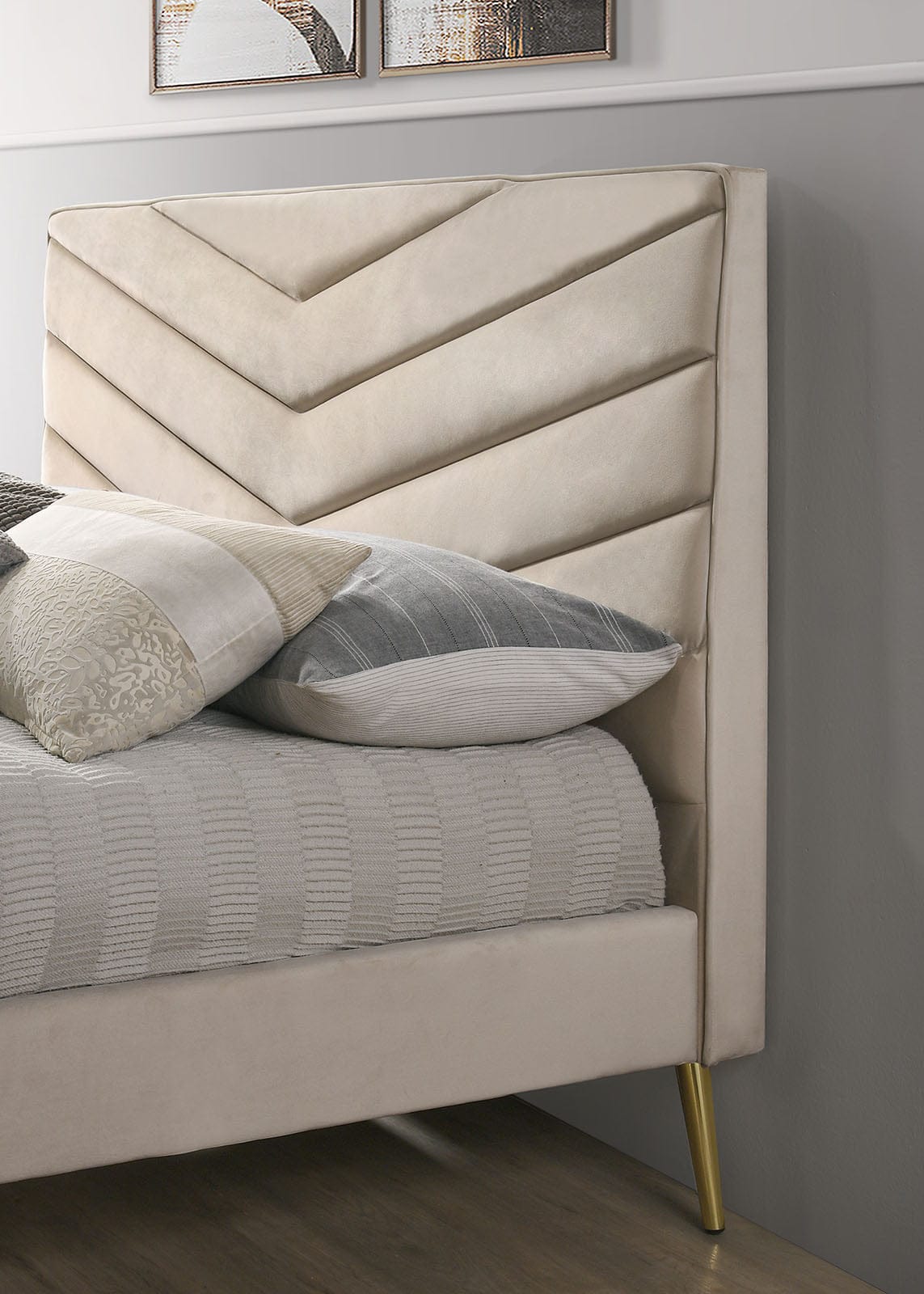 Furniture of America - Vivar Twin Bed in Beige - CM7220BG-T-BED View 3