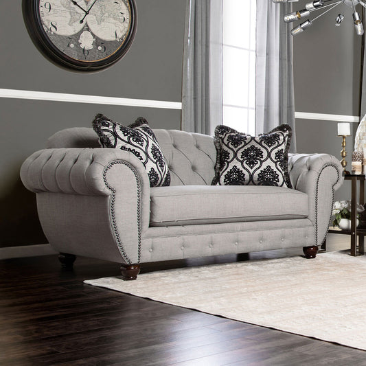 Furniture of America - Viviana Loveseat in Gray/Black - SM2291-LV View 1
