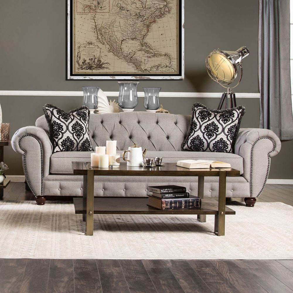Furniture of America - Viviana Sofa in Gray/Black - SM2291-SF View 2