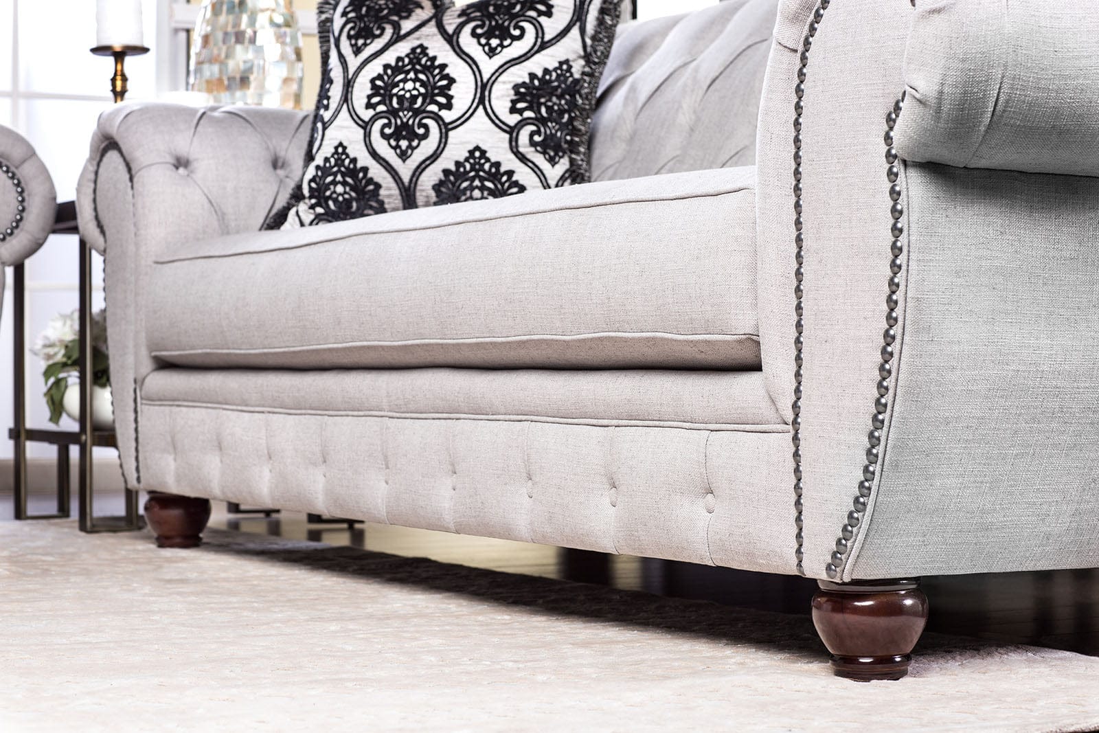 Furniture of America - Viviana Sofa + Loveseat in Gray/Black - SM2291-2PC View 2