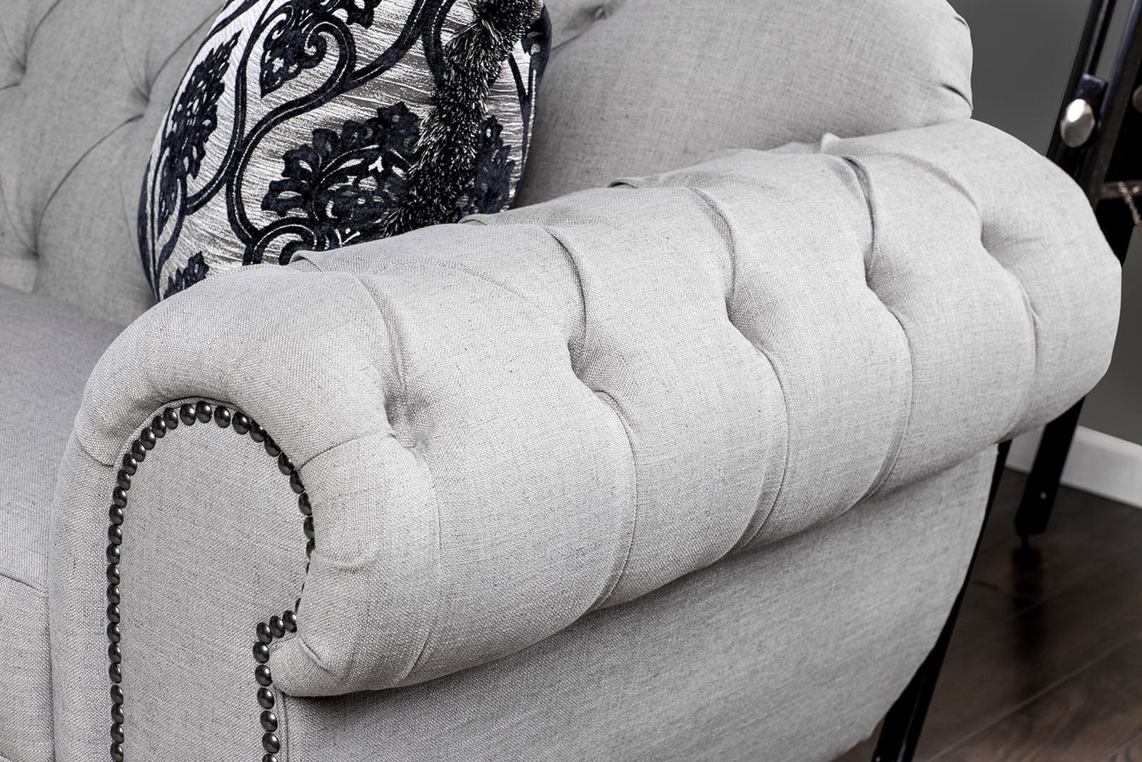 Furniture of America - Viviana Sofa + Loveseat in Gray/Black - SM2291-2PC View 3