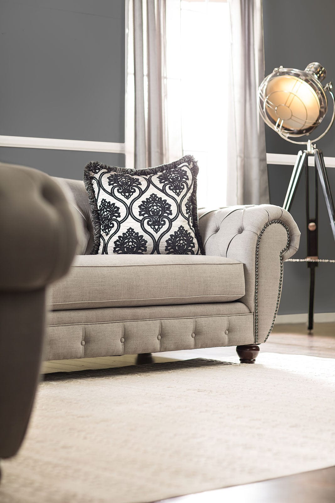 Furniture of America - Viviana Sofa + Loveseat in Gray/Black - SM2291-2PC View 5