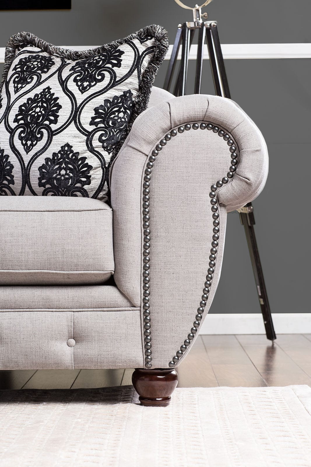 Furniture of America - Viviana Sofa + Loveseat in Gray/Black - SM2291-2PC View 8