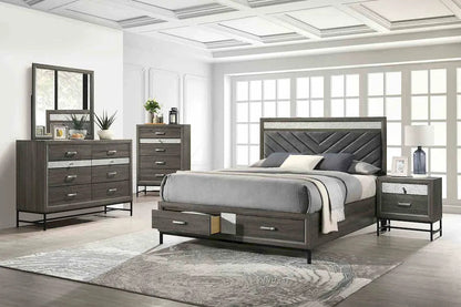 Furniture of America - Voleta - 4 Pc. Queen Bedroom Set w/ Chest - FM7212GY-Q-5PC-CHEST view 1