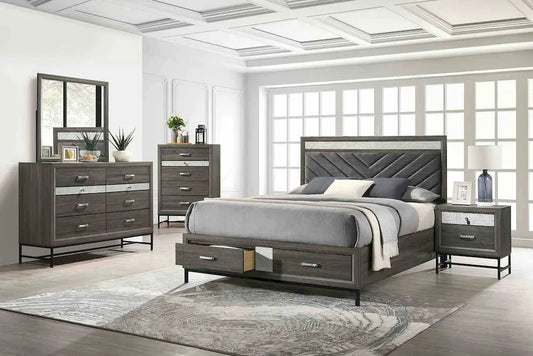 Furniture of America - Voleta - 4 Pc. Queen Bedroom Set w/ Chest - FM7212GY-Q-5PC-CHEST view 1