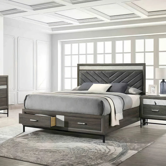 Furniture of America - Voleta - E.King Bed, Gray - FM7212GY-EK-BED view 1