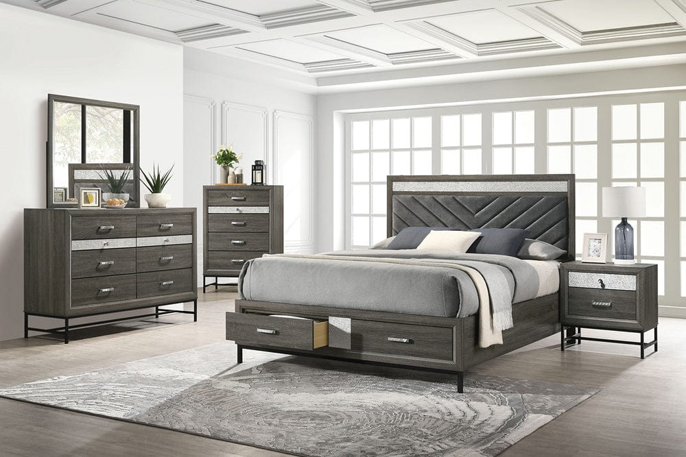 Furniture of America - Voleta Queen Bed in Gray - FM7212GY-Q-BED View 2