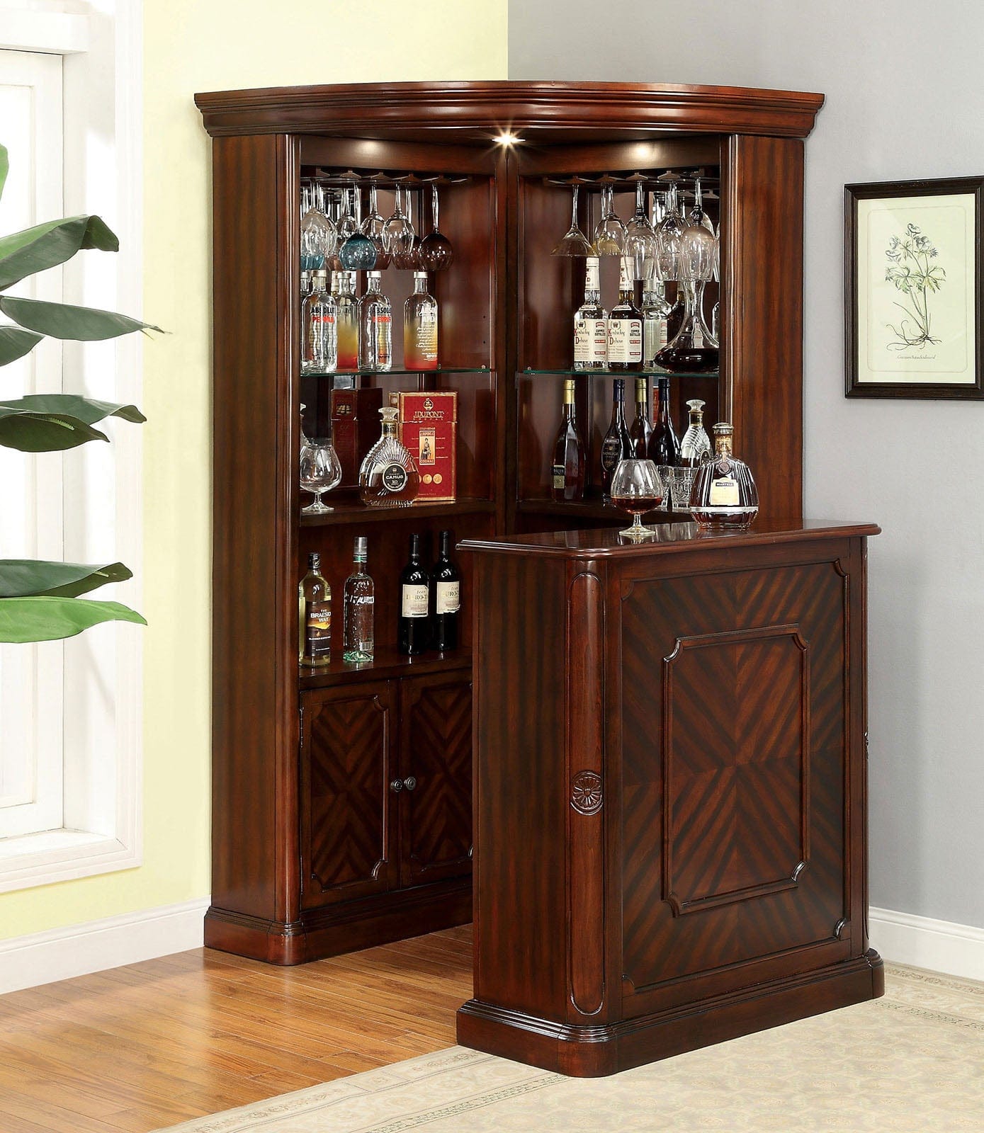 Furniture of America - Voltaire Bar Table in Dark Cherry - CM-CR142BT View 2