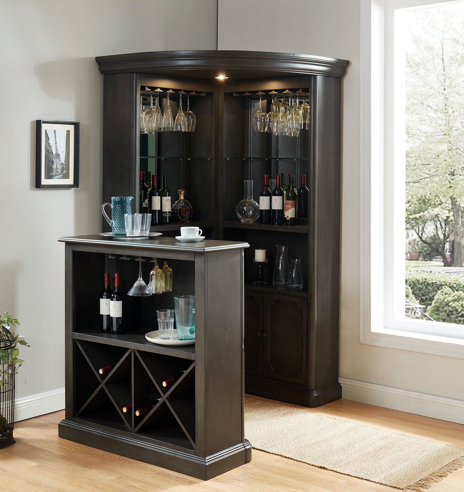 Furniture of America - Voltaire Bar Table in Gray - CM-CR142GY-BT View 2