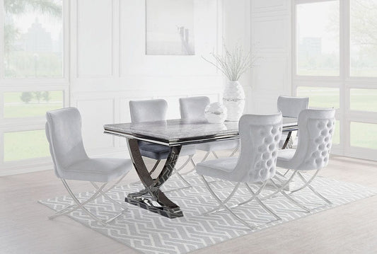 Furniture of America - Wadenswil Dining Table in Chrome - CM3295T-TABLE View 1