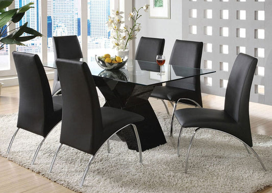 Furniture of America - Wailoa 7 Pc. Dining Table Set in Black - CM8370BK-T-7PC View 1