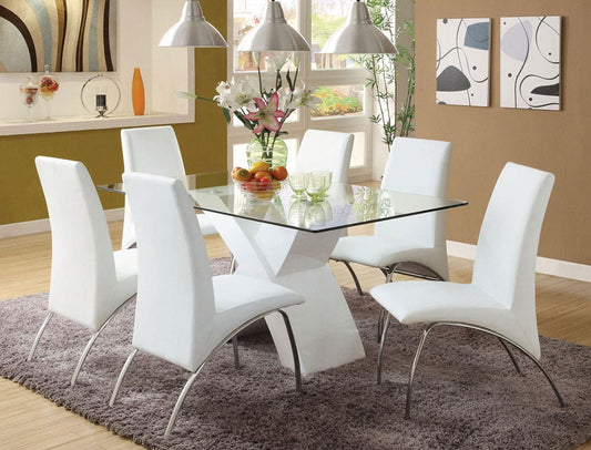 Furniture of America - Wailoa 7 Pc. Dining Table Set in White - CM8370WH-T-7PC View 1