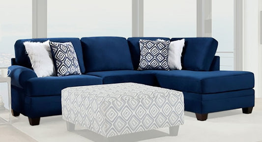 Furniture of America - Waldport Sectional in Navy - SM5175-SECT