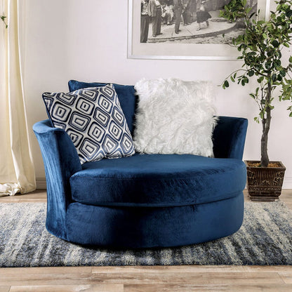 Furniture of America - Waldport Swivel Chair in Navy - SM5175-CH View 1
