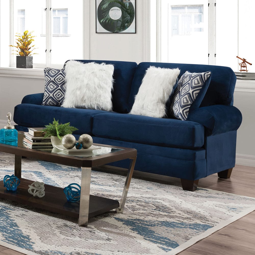 Furniture of America - Waldstone Sofa in Navy - SM5176-SF View 1