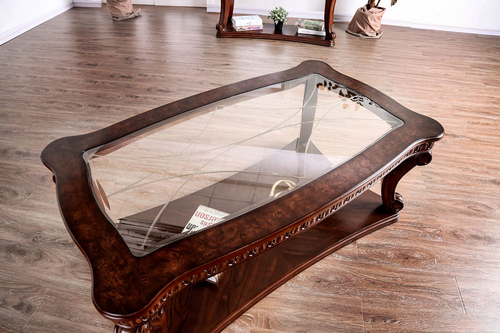 Furniture of America - Walworth Coffee Table in Dark Oak - CM4428C View 2