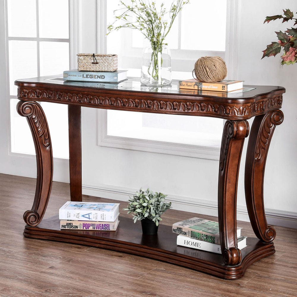 Furniture of America - Walworth Sofa Table in Dark Oak - CM4428S View 1