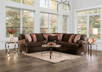 Furniture of America - Wanstead Sectional in Dark Brown/Rust - SM5417-SECT View 1