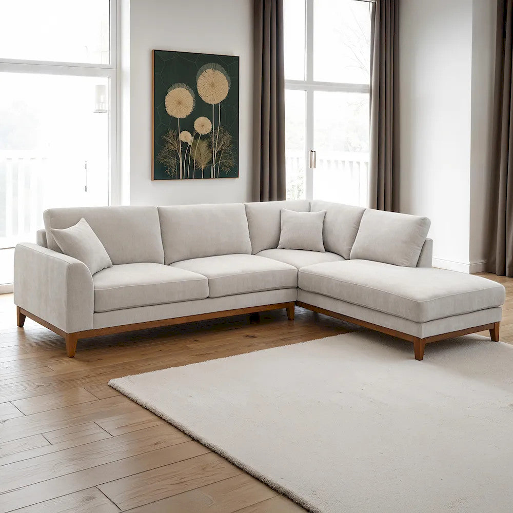 Furniture of America - Watton - Sectional, Right Chaise, Light Gray - FM64008TP-SECT-R view 1