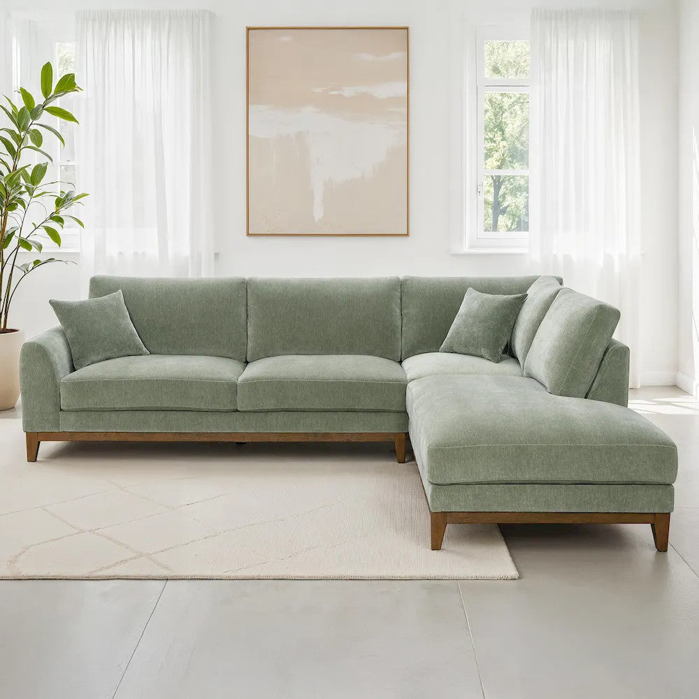 Furniture of America - Watton - Sectional, Right Chaise, Olive Green - FM64008GR-SECT-R view 1