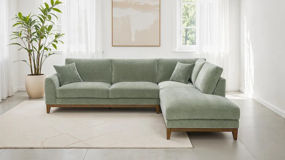 Furniture of America - Watton - Sectional, Right Chaise, Olive Green - FM64008GR-SECT-R view 2