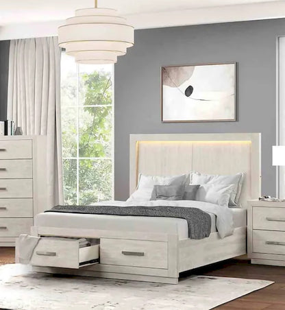 Furniture of America - Wellingborough - E.King Bed, Light Gray - FM7703AK-EK-BED view 1