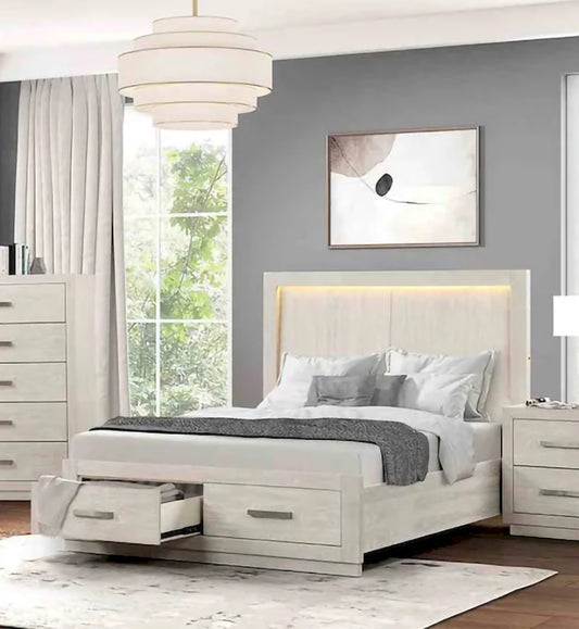 Furniture of America - Wellingborough - E.King Bed, Light Gray - FM7703AK-EK-BED view 1
