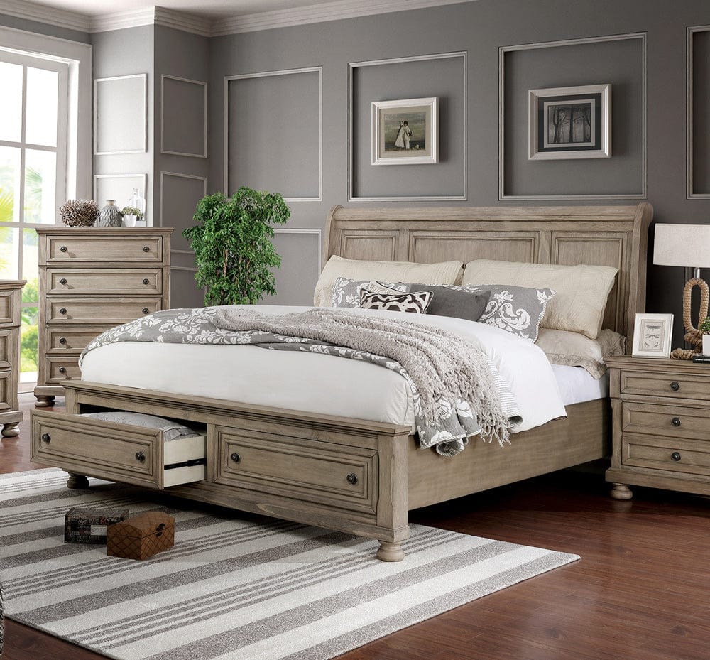 Furniture of America - Wells E.King Bed in Gray - CM7568EK-BED View 1