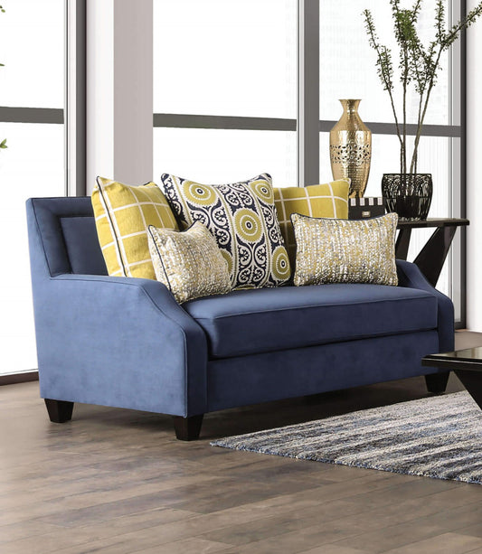 Furniture of America - West Brompton Loveseat in Navy/Yellow - SM2274-LV View 1