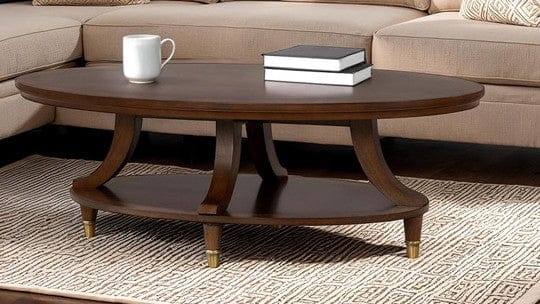 Furniture of America - Westerham Oval Cocktail Table in Dark Cherry - FM44001CH-CO View 1