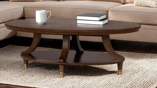 Furniture of America - Westerham Oval Cocktail Table in Dark Cherry - FM44001CH-CO View 1