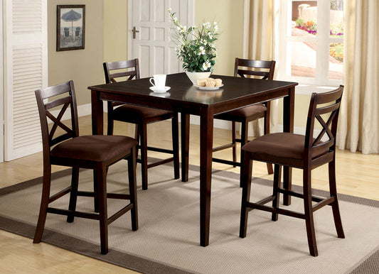 Furniture of America - Weston I 5 Pc. Counter Ht. Table Set in Espresso - CM3400PT-5PK View 1