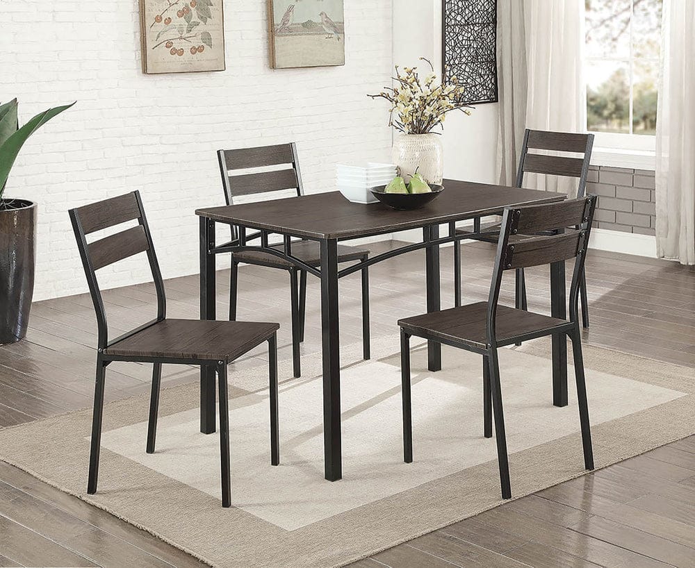 Furniture of America - Westport 5 Pc. Dining Table Set in Antique Brown/Black - CM3920T-5PK View 1