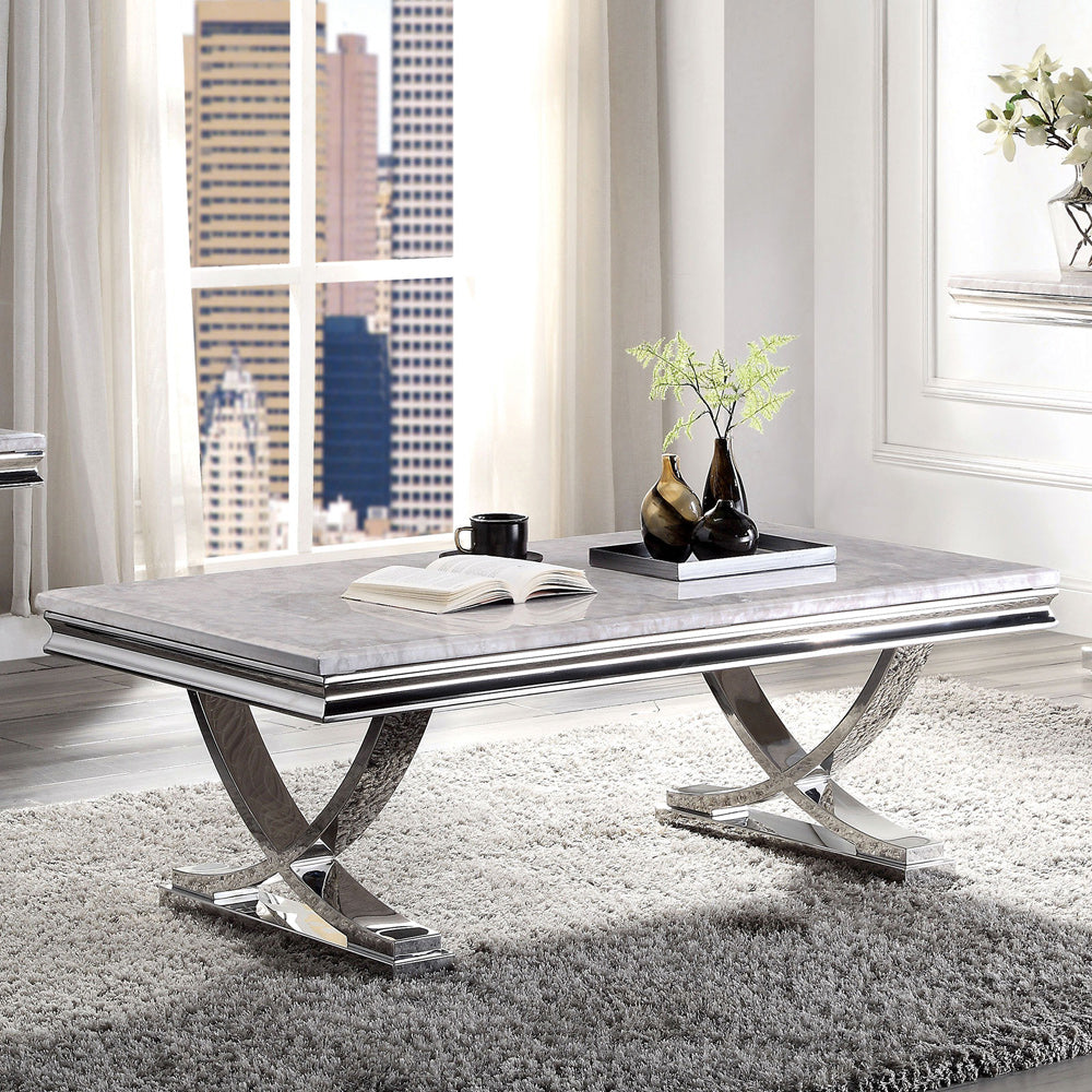 Furniture of America - Wettingen Coffee Table in Chrome - CM4285C-TABLE View 1
