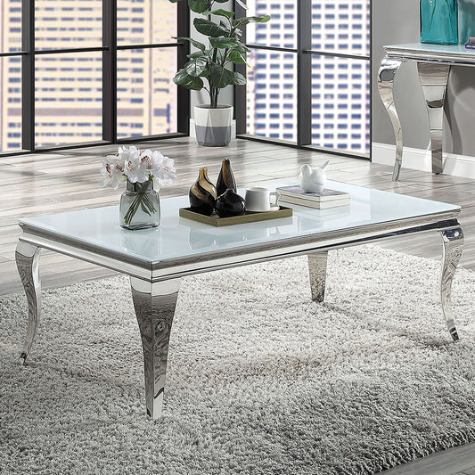Furniture of America - Wetzikon Coffee Table in White/Silver - CM4903WH-C-TABLE View 1