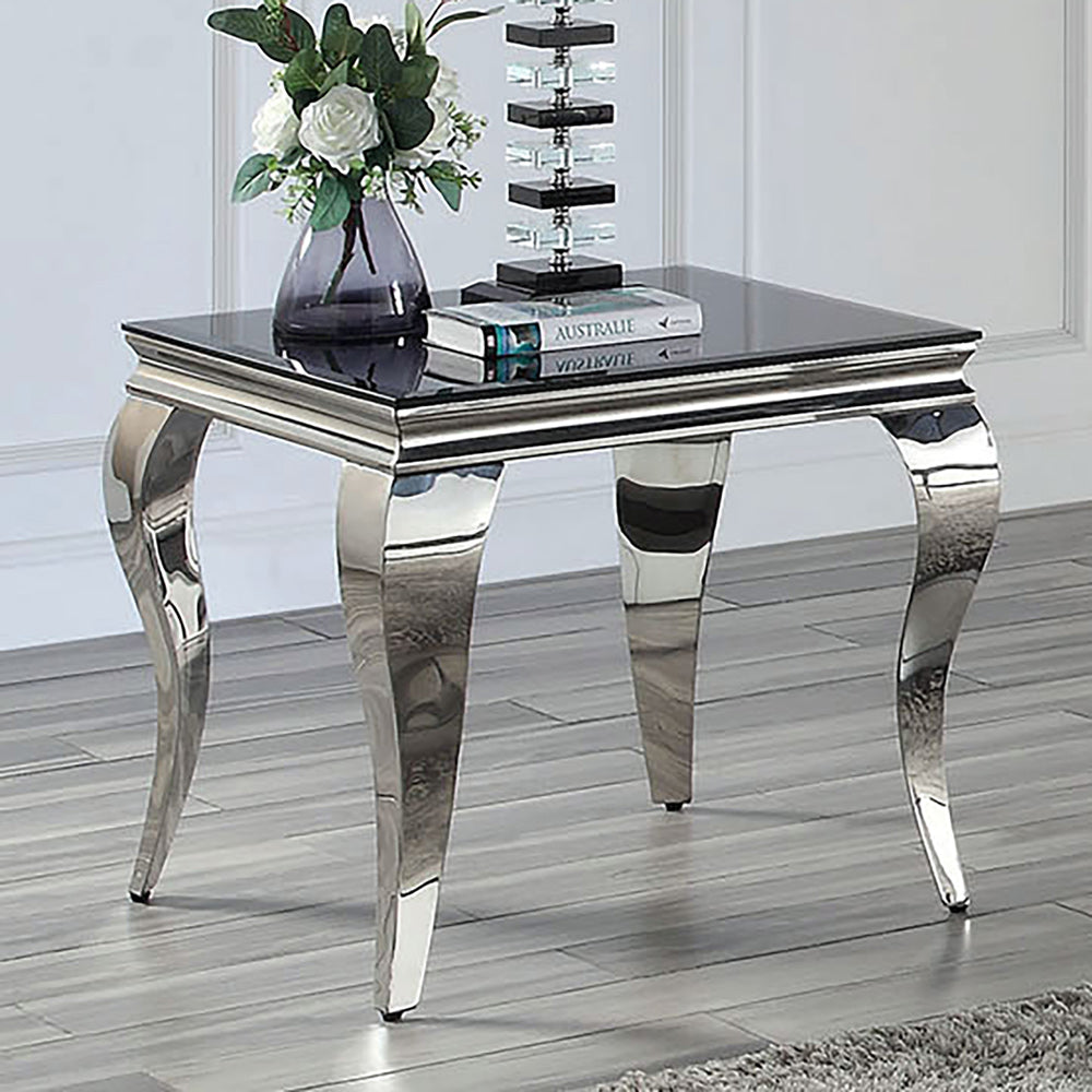 Furniture of America - Wetzikon End Table in Black/Silver - CM4903BK-E-TABLE View 1