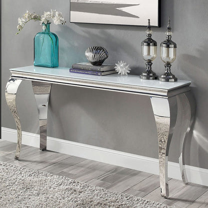 Furniture of America - Wetzikon Sofa Table in White/Silver - CM4903WH-S-TABLE View 1