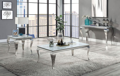 Furniture of America - Wetzikon Sofa Table in White/Silver - CM4903WH-S-TABLE View 2