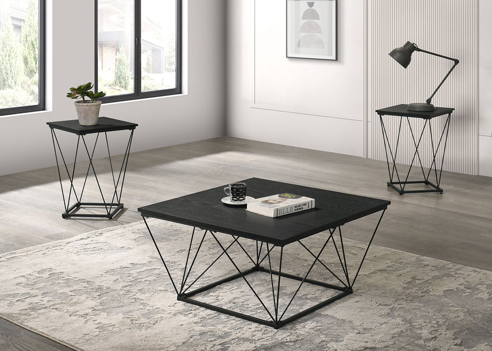 Furniture of America - Whetstone 3 Pc. Table Set in Black - FM42901BK-3PK View 1